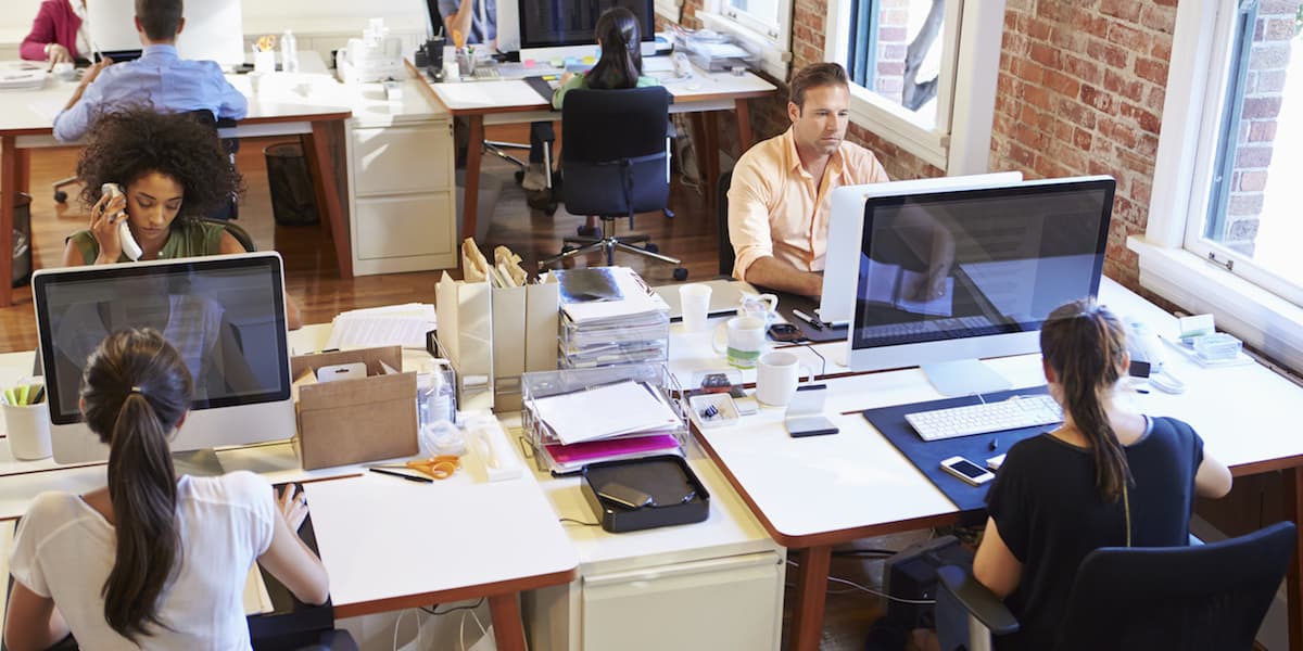 A small but busy office.